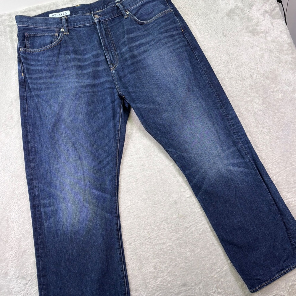 Gap‎ Mens Relaxed Jeans Size 40x32 Dark Wash 1969 Cotton Denim SPR14 350473-00